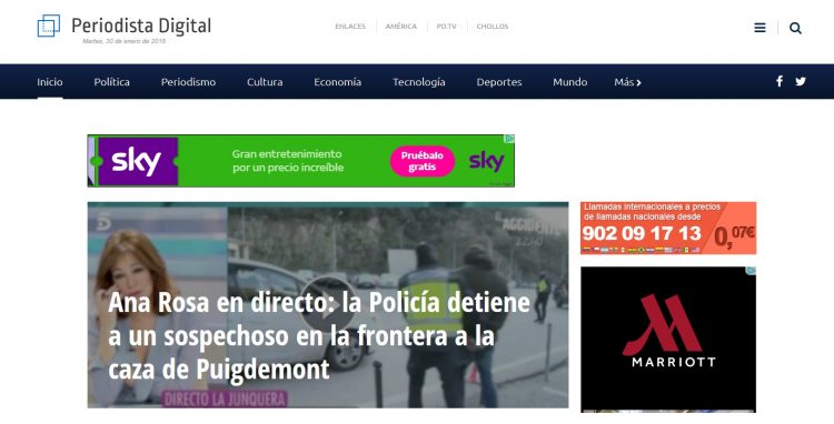 Análisis de Periodista Digital ¿A qué se debe su incremento en audiencia? 1 Home periodista digital e1517306866605