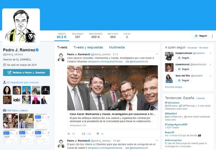 Las 10 mejores cuentas de Twitter de periodistas españoles 1 Pedro J. Twitter 1 696x486 1